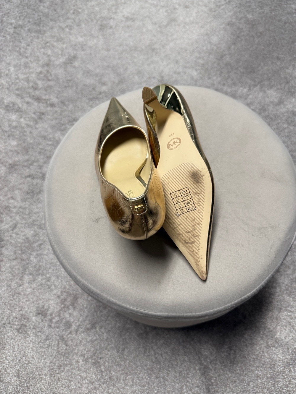 Michael Kors Metallic Gold Pointed-Toe Pumps - Picture 5 of 6
